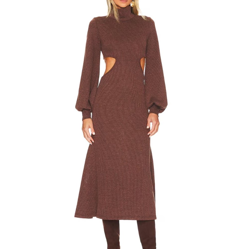 WeWoreWhat Cut Out Sweater Dress, Size Small, Cacoa